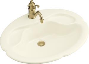 Self-Rimming Bathroom Sinks Kohler Spiria Model #: K-2179-1-7 Finish: Black Black - 24 x19 Bowl with Single Hole Faucet Drilling List Price: $817.65 Sale Price: $408.