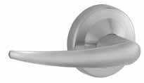Order as follows: 8TR for Tubular Material: Pressure cast zinc lever; wrought brass rose Only available on outside lever, unless otherwise specified All designs shown in 626 Satin Chrome = Standard