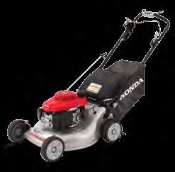 Engine Brake Technology Reliable 4-Stroke GCV160 engine Rugged yet lightweight solid steel 21" cutter deck Side discharge chute Mulching function 2 year warranty HRE370 ELECTRIC Ideal for manicuring