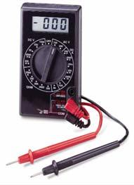 Six Function, 19 Range Multimeter Tests AC/DC voltage, DC current, continuity, resistance, decibels and batteries. Fuse overload protection, except for 10 amp.