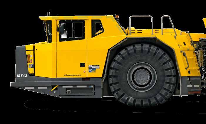 MINETRUCK MT42 SUPERIOR UNDERGROUND HAULAGE THE MINETRUCK MT42 IS A HIGH SPEED, 42-TONNE ARTICULATED UNDERGROUND TRUCK, FEATURING STATE-OF-THE-ART LEVELS OF SAFETY, SERVICEABILITY AND OPERATOR