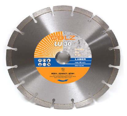 DIAMOND SAW BLADES, Dry cutting For angle grinder in general purpose LU 30 Universal - laser welded Concrete, reinforced concrete, tiles, medium intensive tiles, general purpose.