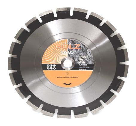 DIAMOND SAW BLADES, Dry and Wet Cutting For hand held power cutters and floor saws Recommendation for asphalt floor saws: Dry and Wet Cutting Wet Cutting Ø 300-450 mm Ø 500-800 mm LA 75 Asphalt