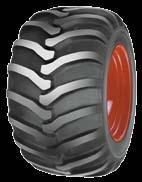 Special tread for stony and hard terrain. Higher resistance to puncture and tread wear due to higher filling of tread area. for stony and hard terrain. with excellent traction for flotation tyres, designed above all for powered wheels of agricultural and industrial machines.