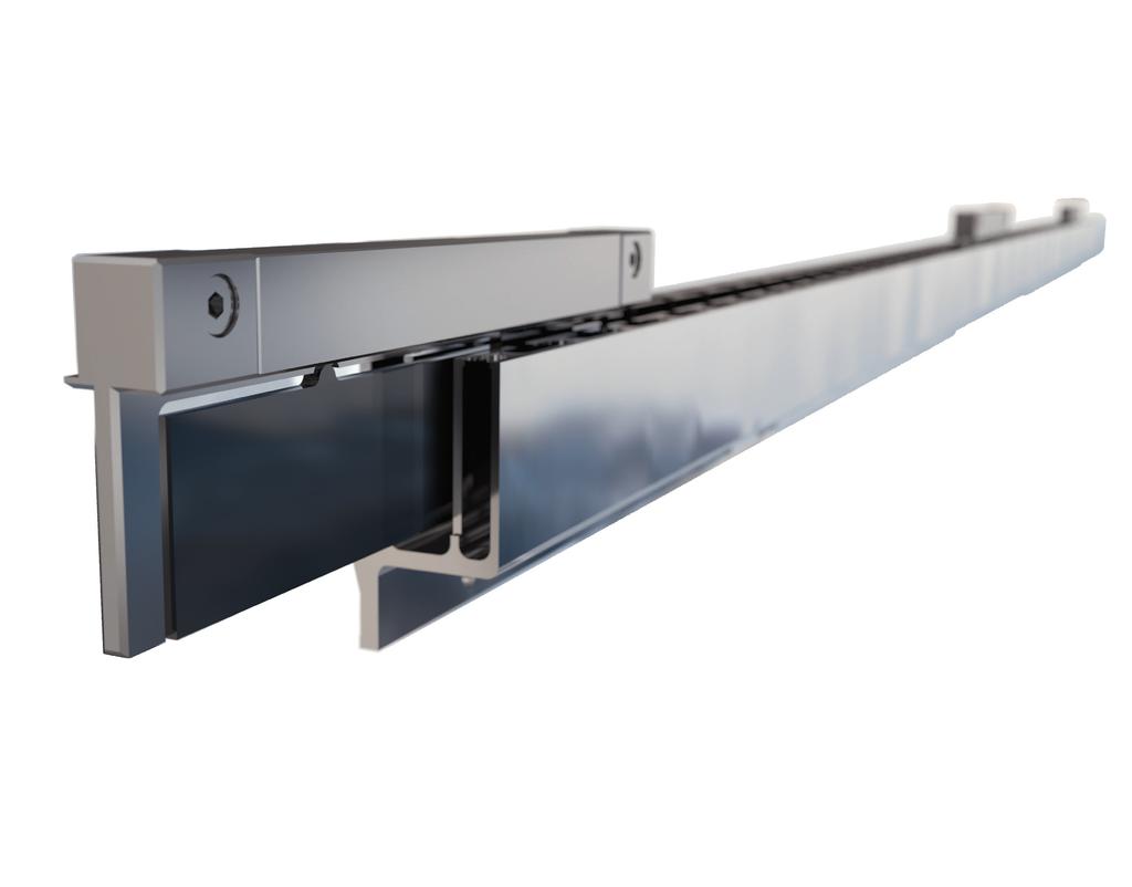 The new LINA 200 linear encoder for cable-less elevator technology: below, the U-shaped scale, which