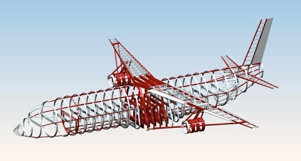 construction. The main cylindrical fuselage will contain longitudinal elements (longerons and stringers), transverse elements (frames and bulkheads), as well as its external skin.