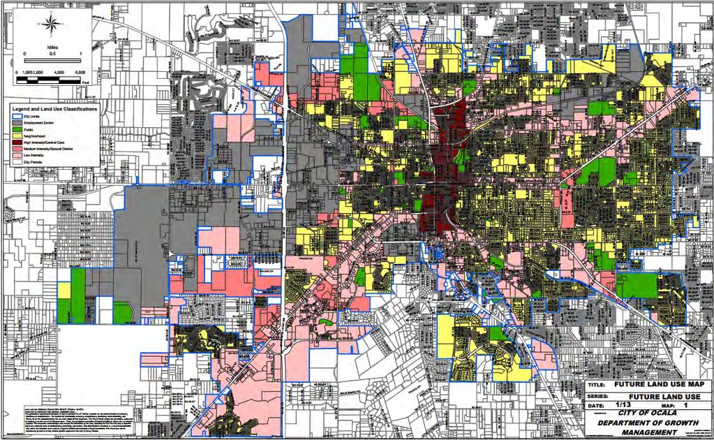 Figure 2-2: Ocala 2035 Future Land Use Source: City of Ocala Comprehensive Plan Economic Conditions A 2013 FDOT study titled Florida s Future Corridors: Tampa Bay to Northeast Florida Study Area