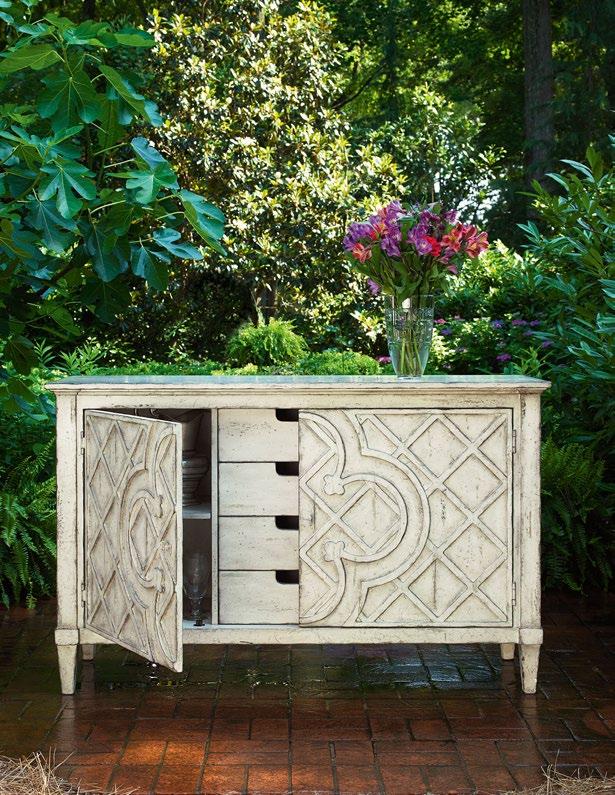 Jardin Lattice Console 1352-856 55¼w x 20d x 34½h A SEAT FOR EVERY