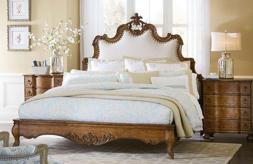 Tyrolean King Upholstered Bed 1450-267F/268/269 84w x 87½d x 73½h