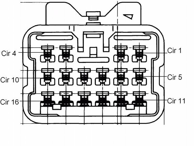 Chapter 1 l LED and Connectors Vehicle Communications Harness Vehicle Communications Harness J2 (Yazaki Male Connector 7282-1160,