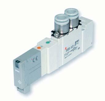 Series SX//7000 ort Solenoid Valve Rubber Seal ody orted Valve Single Unit Series SX//7000 different body sizes Compact, narrow body design Simplified wiring with both solenoids at one end of the