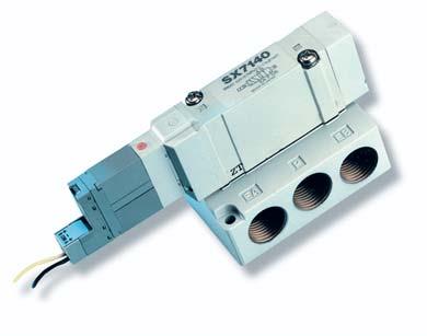 Series SX//7000 ort Solenoid Valve Rubber Seal ase Mounted Valve Single Unit Series SX//7000 Features Compact slide body design. oth solenoids at one end to simplify wiring.