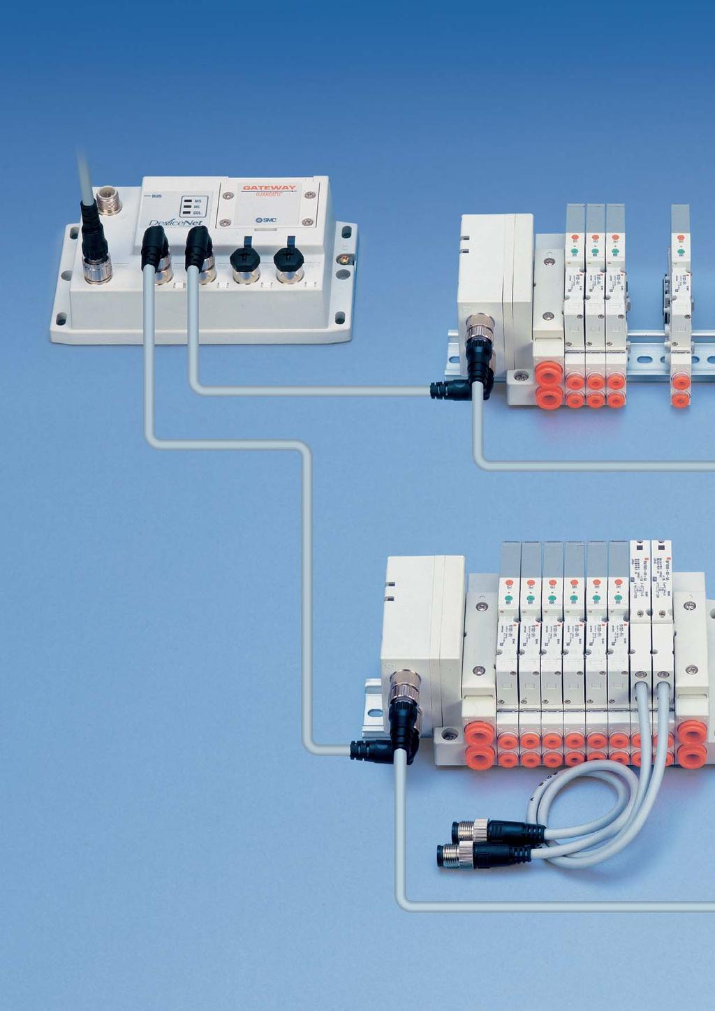 SI Systems Overview Gateway System Series EX00 The SMC EX00 range is a modular solution to connect outputs and inputs to a Fieldbus.