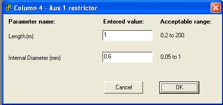 Deans Switch Calculator Description P4 Defines and visualizes the pressure of the auxiliary gas line 1 in the range from 0 to 1000 kpa, or 0 to 145 psi, or 0 to 10 bar.