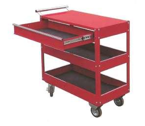 Swivel casters 8 spaces to hold tools, large rack for larger tools Black rubber mat protects tools SERVICE CART Part No: TL21302