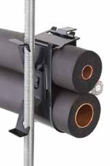 Supports a pair of insulated liquid and suction lines Spring steel rod hanger can be fitted or adjusted in seconds Works with 1/4"