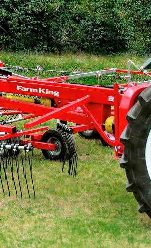 The new Dual Rotary Rake by Farm King is a semi-mounted rake designed for larger field structures and high volume production and is