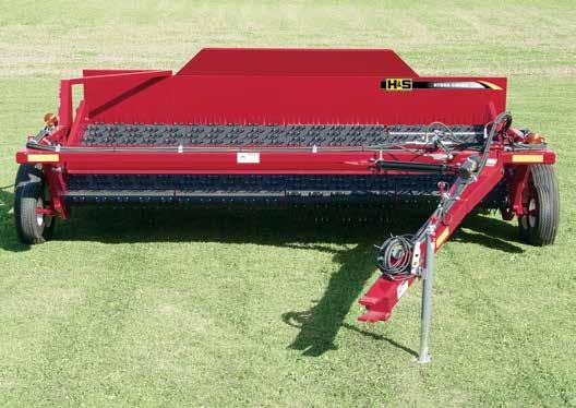 Hydra-Swing HYDRA-SWING MERGERS distribute material smoothly and evenly without bunching. Save time and money by combining 2 or 3 windrows from 9' to 18' cuts.