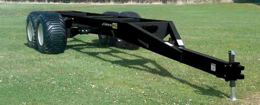 CHASSIS Model 24/26 MODEL 24/26 shown with optional 600/50x22.5 flotation tires and standard greaseable swivel hitch.