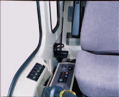 Top-class working environment The wide, spacious cab meets ISO standards and is ergonomically designed to provide the operator with