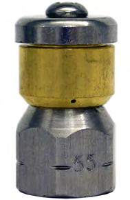 5mm 4,200 PSI Model No. 6-7081 Female national pipe thread x 4.5mm orifice stainless steel sewer nozzle.