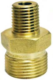 Connects to male 1/4 fittings and converts M22 metric thread size to standard thread size. 5,800 PSI. Male Screw Nipple, M22M to 1/4 Male NPT Model No. 6-7015 Male Screw Nipple, M22M to 1/4 Male NPT.