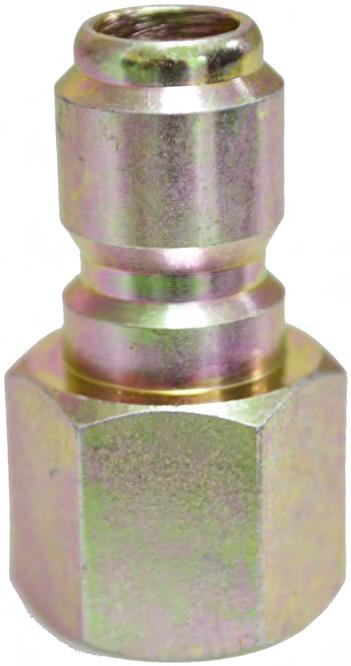 Knurling on the socket sleeve allows for easy use.  Quick Coupler Plug 3/8 Male NPT 4,200 PSI Model No. 6-7075 3/8 Male NPT, plated steel quick connect plug.