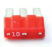 The MICRO3TM Fuse has 3 terminals and 2 fuse elements with a common center terminal.