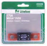 MEGA Fuse Littelfuse patented device designed for high current protection up to 250 amperes found OEM on Ford, GM and Chrysler vehicles.