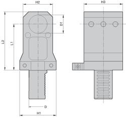 5 85 2-20 M4-M27 TAP60ER32 VDI Keyless Drill Chuck Keyless drill chuck for CNC lathe with VDI tool turret VDI D E3 Type - For Collet DIN6388 unit:mm T1 VDI Tool Holder