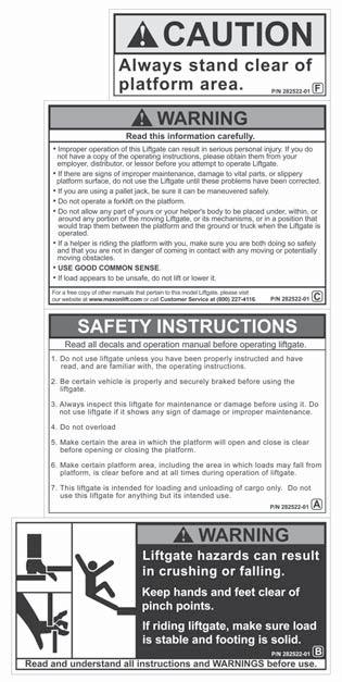 90-1 INSTRUCTION DECAL P/N