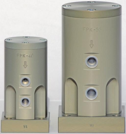With the FPK-knockers compressed air pushes a piston in a linear direction (vibration).