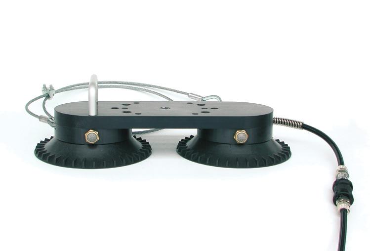 Mounting panel with bores for accepting the desired vibrator Vacuum Clamps The flexible solution - attach, vibrate, remove Rapid and flexible solution for temporary placement of the vibrator Sturdy