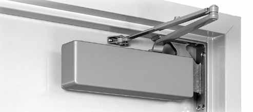 The close proximity, for this application, of the door closer to the door s pivot point reduces the door closer s power
