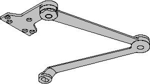 72MC ARMS EXTRA DUTY ARM, 4110-3077EDA, 4110-3077EDAG, Non-handed parallel arm features forged, solid steel main and forearm for potentially abusive installations.