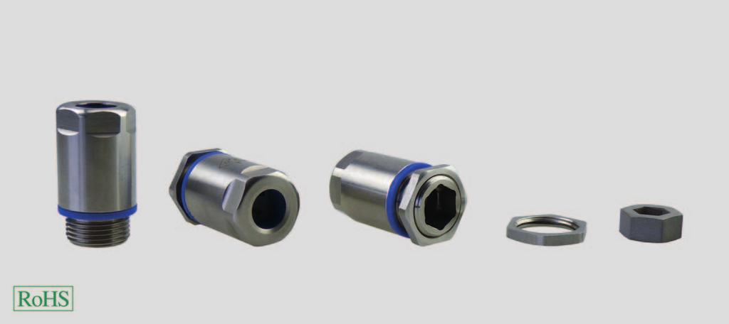 Cable Glands / made of stainless steel for highest requirements to cleanliness and cleaning HELUTOP HTCleanEMV (EMC) Stainless steel cable gland HELUTOP HTClean EMC Highest requirements to
