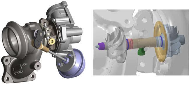 Figure 18 : 1.2l e.thp Turbocharger The turbine housing material is a stainless steel 1.4826 in order to guaranty the robustness for a max exhaust gas temperature of 980 C.