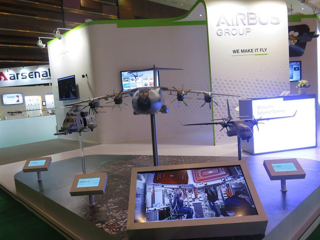 The Airbus booth in Indo Defence.