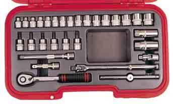 SOCKET SETS 3/ 8 SQUARE DRIVE 3/ 8 Drive Used in the automotive and aerospace industries.