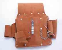 webbing belt and  Electricians Tool Pouch Manufactured from natural split leather, four pockets,