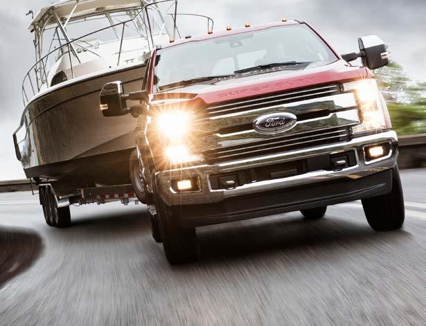 Super Duty Pickups THE NEW MEANING OF TOUGH HORSEPOWER 450 hp @ 2800 rpm (1) TORQUE 935 lb.-ft. @ 1800 rpm (1) CONVENTIONAL up to 21,000 lbs. (2) FIFTH-WHEEL up to 27,500 lbs.