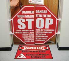 Signs MRI Safety Split, Swinging Stop Sign Mounts separately from the door.
