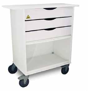 Supply Carts MRI Room Accessories MRI Non-Magnetic Space-Saving Cart White Polyethylene MRI Core SP Space Saving Lab Cart with Clear Door provides a large amount of extra storage and workspace in a