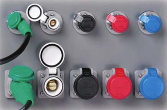 FSECTION Single pole connectors Receptacles covers NEMA 3R J-series E1015/E1016, NEMA 3R receptacle covers Molded from colorfast material color-coded for easy phase identification Mounts directly to