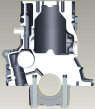 inner oil channel of cylinder body at 5#, 3#, 1# main shaft bearings,
