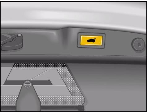 The bootlid is opened Switch for bootlid, driver's door either by means of the bootlid switch on the inner side of the driver's door under the speed threshold of 6 km/h, or the bootlid radio-wave