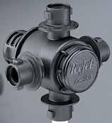 8 l/min) at 5 PSI (0.34 ) pressure drop, 2.55 GPM (9.7 l/min) flow rate at 10 PSI (0.69 ) pressure drop. n Molded hex socket in upper clamp for attaching to flat surfaces. Accepts 5/169 or M8 bolt.