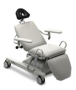 Medical Chairs KD0630 - Podiatry Chair 540 \ 940 The chair ensures optimal working height (high position to work while standing or lower position to work while sitting) Power adjustable height, back