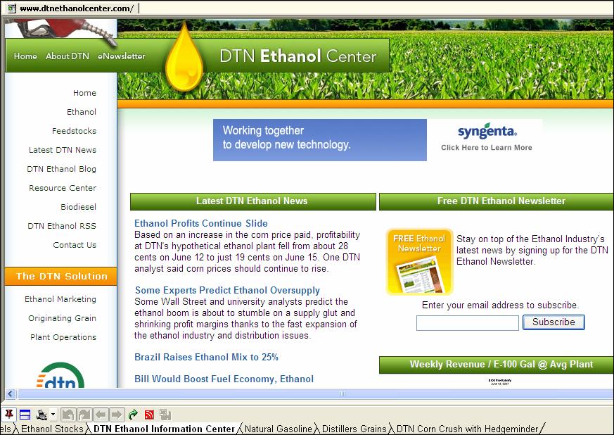 The BioDiesel Workbook DTN Ethanol Information Center DTN s premier one-stop resource renewable fuels website - ethanol and biodiesel.