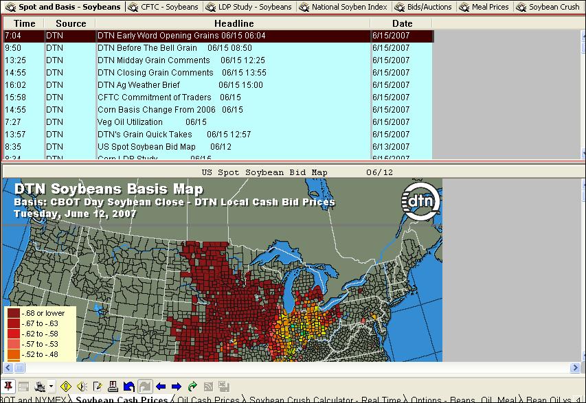 Biodiesel Documentation Soybean Cash Prices and Basis Map The news page contains Soybean commentary and analysis.